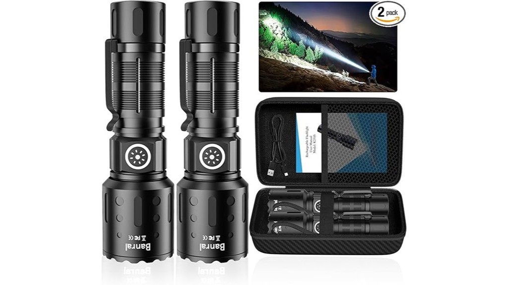 bright rechargeable tactical flashlight