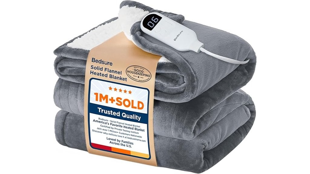 grey heated blanket throw