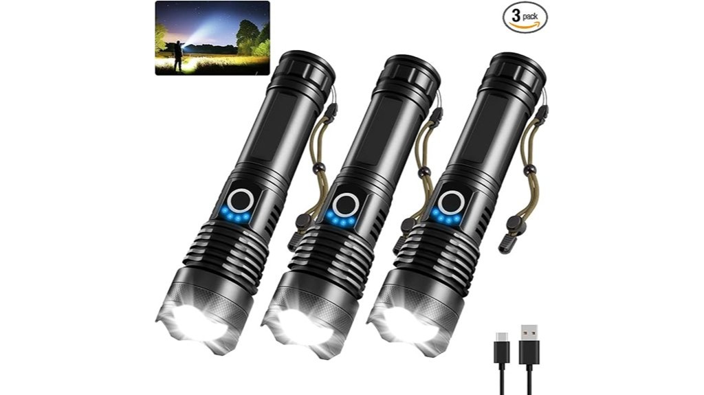 high lumens rechargeable flashlights