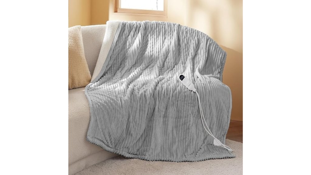 light grey heated blanket