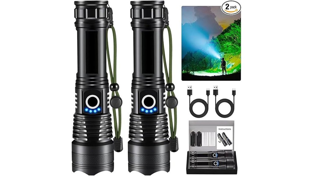 powerful rechargeable flashlight duo