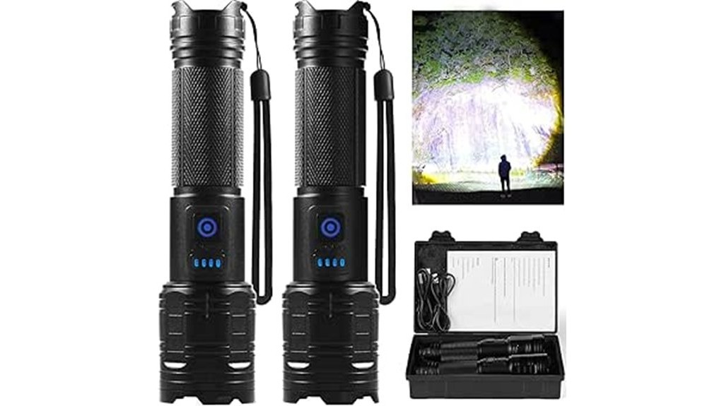 powerful rechargeable flashlight set