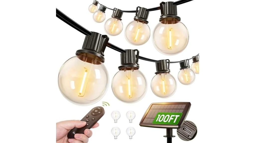 remote controlled solar string lights